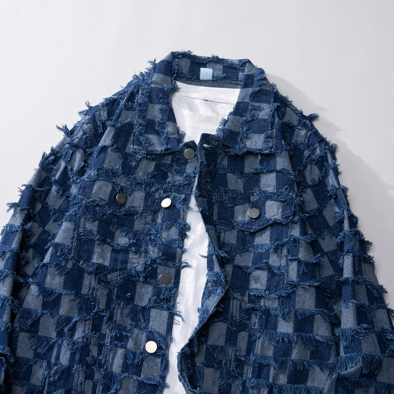 MOSAIC DENIM FRAYED SHIRT - LIMITED EDITION