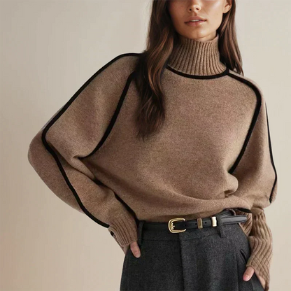 CECILIA FLEUR CASHMERE TURTLENECK