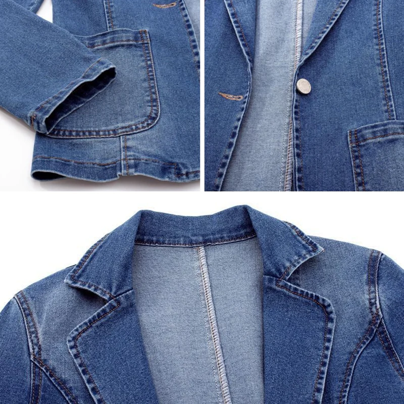 L'ATERIBÉLLE CLASSIC WAISTED DENIM BLAZER