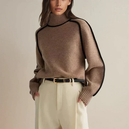 CECILIA FLEUR CASHMERE TURTLENECK