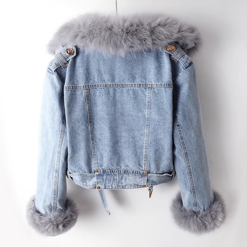 OLIVIA KLEIN DENIM FUR COAT