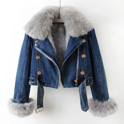 OLIVIA KLEIN DENIM FUR COAT