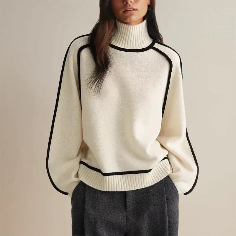 CECILIA FLEUR CASHMERE TURTLENECK