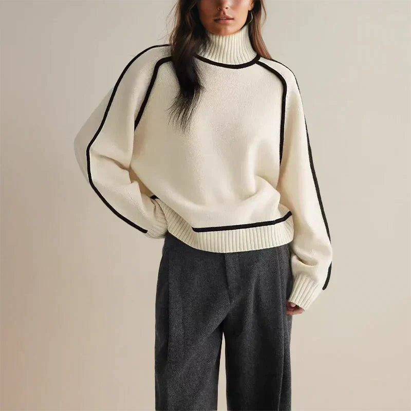 CECILIA FLEUR CASHMERE TURTLENECK