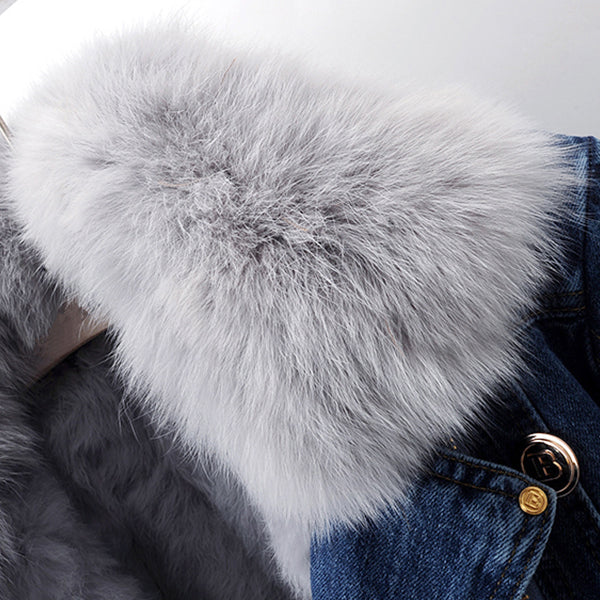 OLIVIA KLEIN DENIM FUR COAT