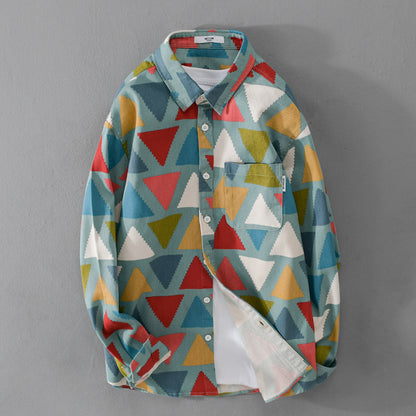 TRIGONAL LONG SLEEVE COTTON SHIRT