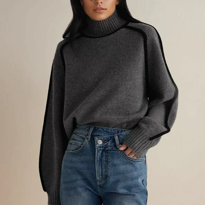 CECILIA FLEUR CASHMERE TURTLENECK