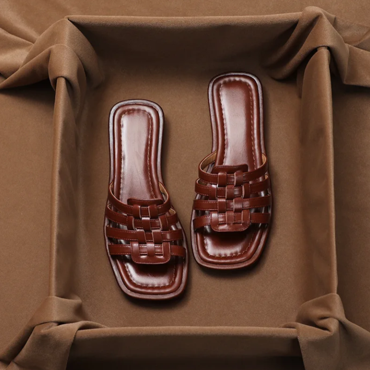 CALABRIA WOVEN LEATHER SLIPPERS