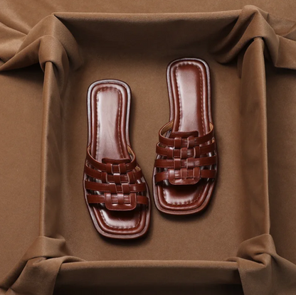 MIALANO WOVEN LEATHER SLIPPERS