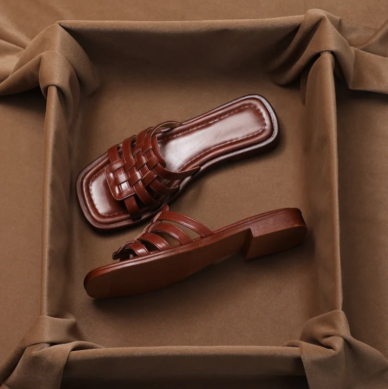 CALABRIA WOVEN LEATHER SLIPPERS