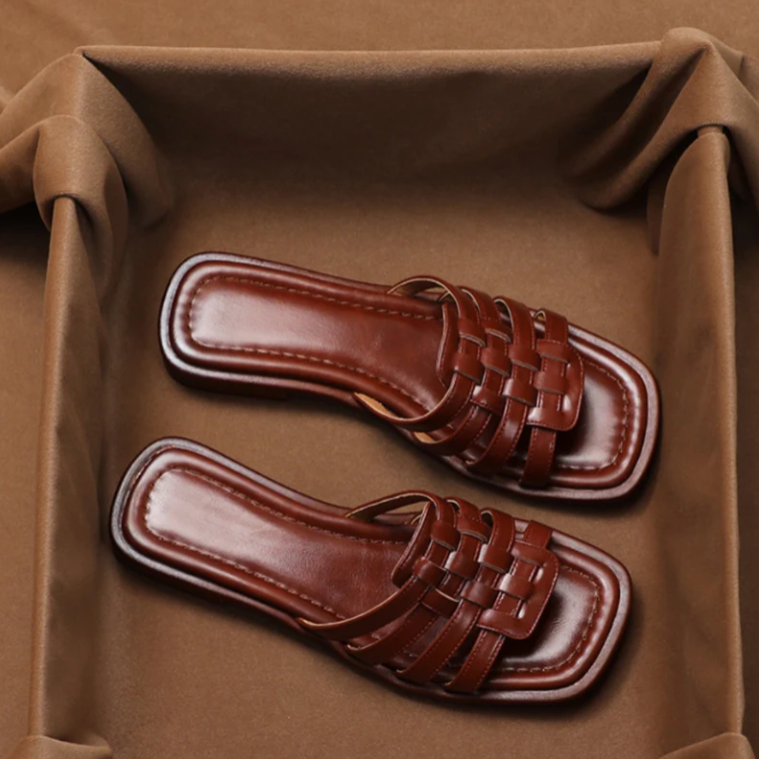 CALABRIA WOVEN LEATHER SLIPPERS