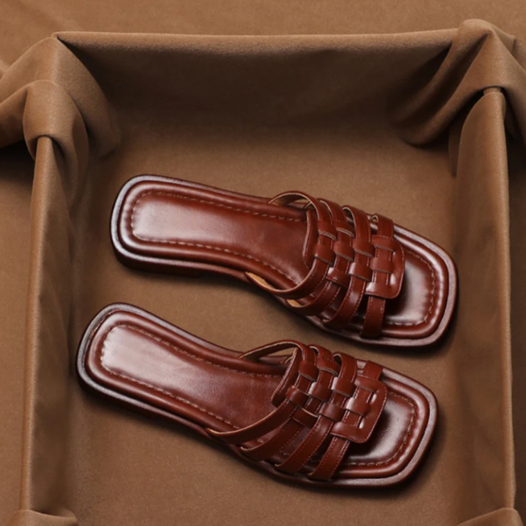 MIALANO WOVEN LEATHER SLIPPERS