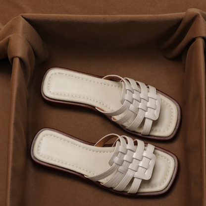 MIALANO WOVEN LEATHER SLIPPERS