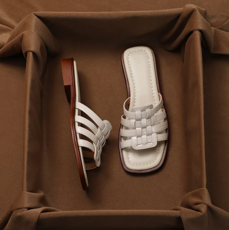 CALABRIA WOVEN LEATHER SLIPPERS