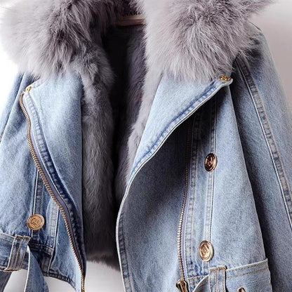 OLIVIA KLEIN DENIM FUR COAT