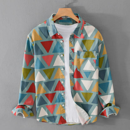 TRIGONAL LONG SLEEVE COTTON SHIRT